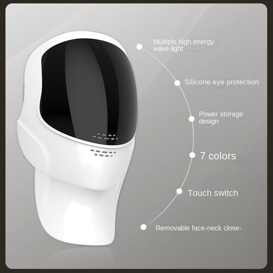Photon Skin Rejuvenation Device with Color Light, Neck &amp; Face Mask, LED Beauty Device, Facial Mask, Skin Renewal, Portable Beauty Device