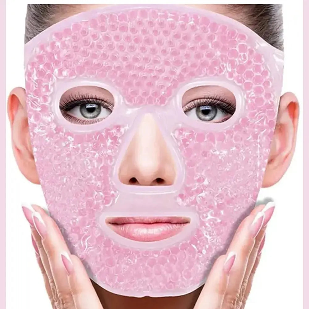 Reusable Full Face Ice Compress Mask – Cooling Gel Bead Face Mask