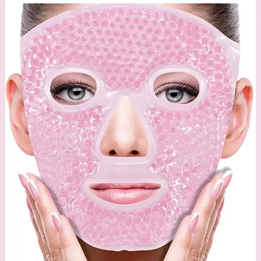 Reusable Full Face Ice Compress Mask – Cooling Gel Bead Face Mask