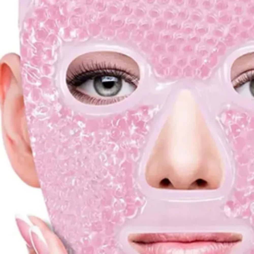 Reusable Full Face Ice Compress Mask – Cooling Gel Bead Face Mask