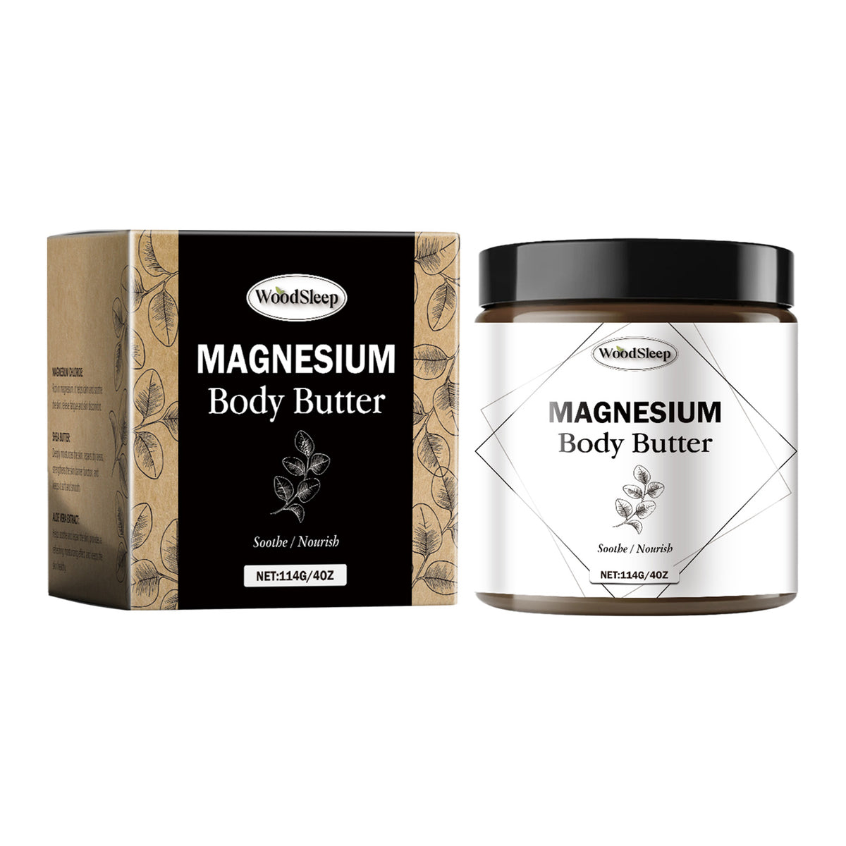 WoodSleep Magnesium Body Moisturizer – Shea Butter & Glycerin Formula