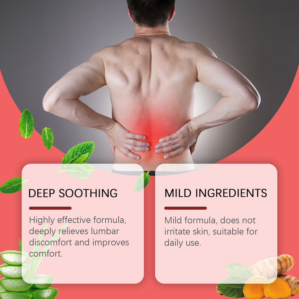 Ximonth Lumbar Body Serum – Turmeric, Peppermint & Aloe Soothing Blend