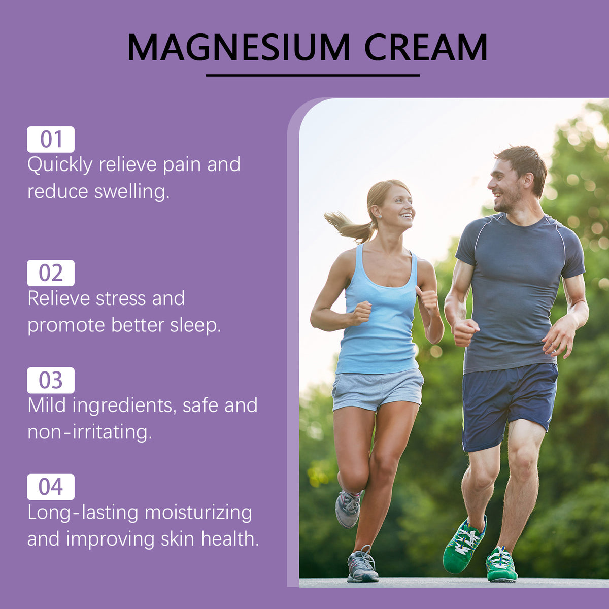 OUHOE Magnesium Body Cream – Lavender & Coconut Oil Soothing Formula