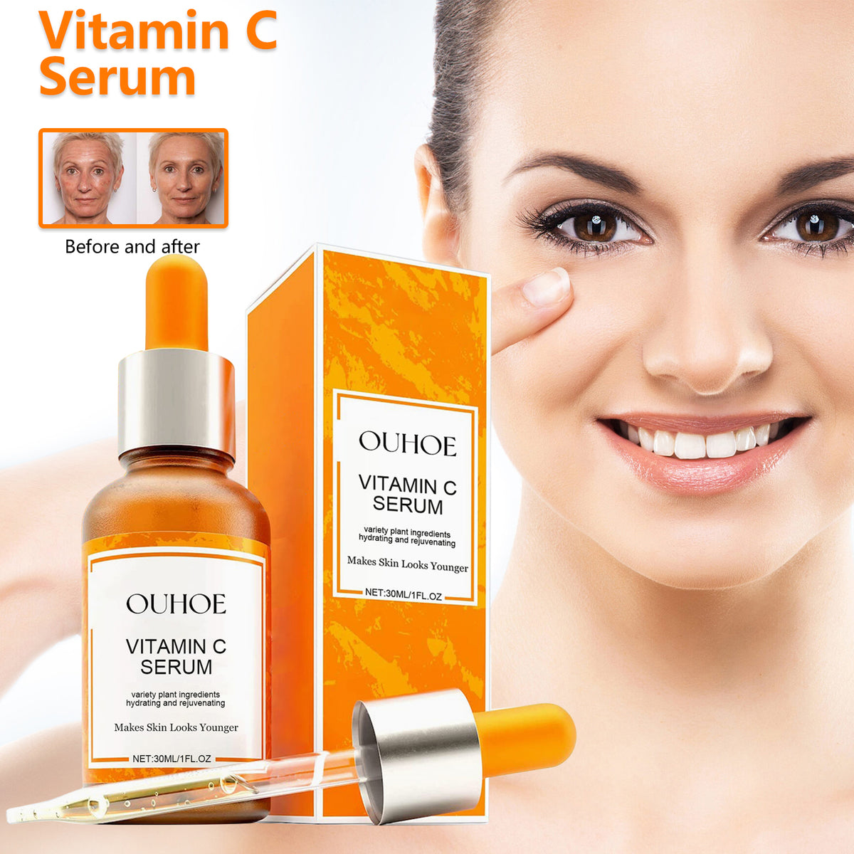 Vitamin C Face Serum – Retinol & Jojoba Oil Brightening Anti-Aging Serum