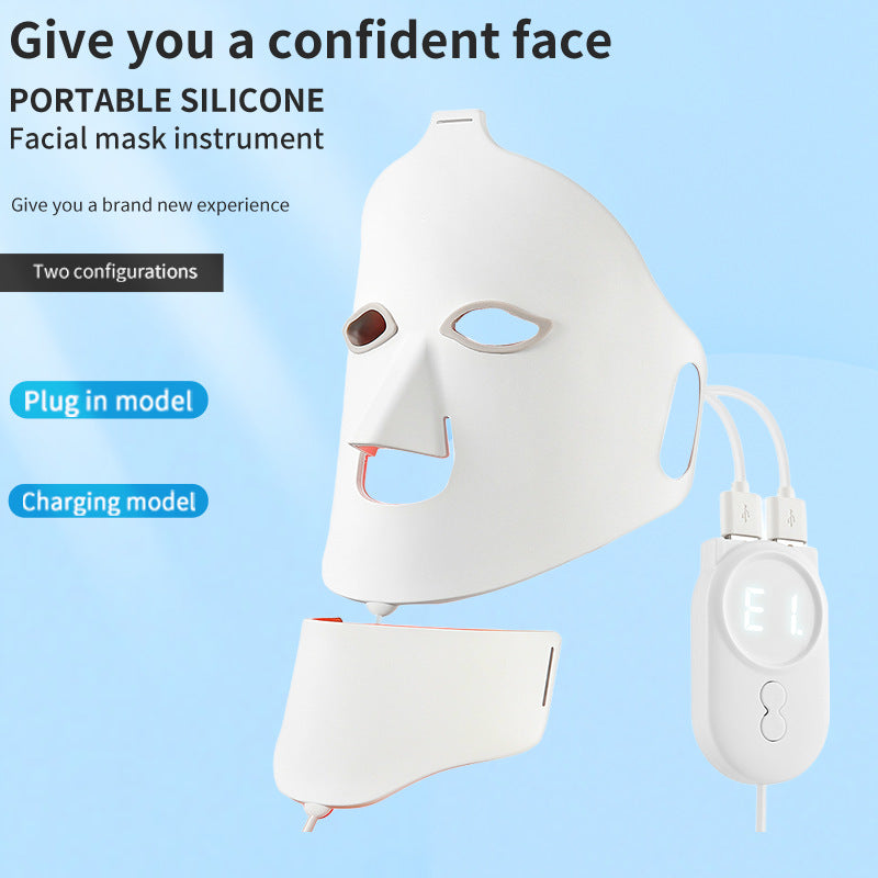 LED Photon Facial Mask – Red & Blue Light Therapy for Glowing, Clear Skin