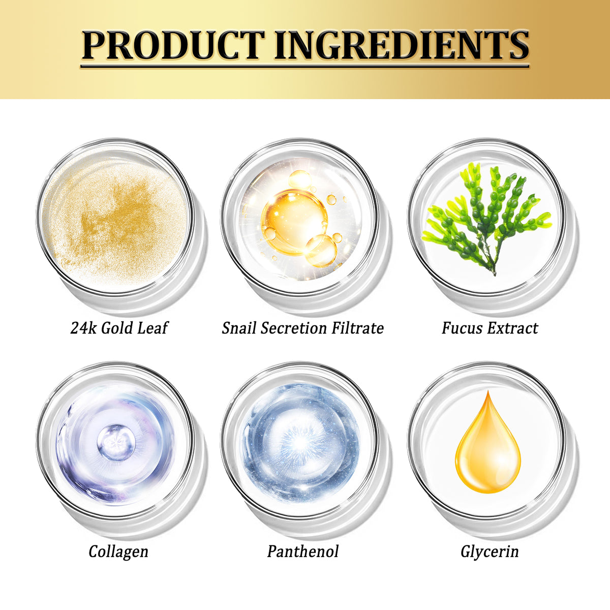 Gold Snail Collagen Eye Mask – 24K Gold & Snail Filtrate Hydrating Patches