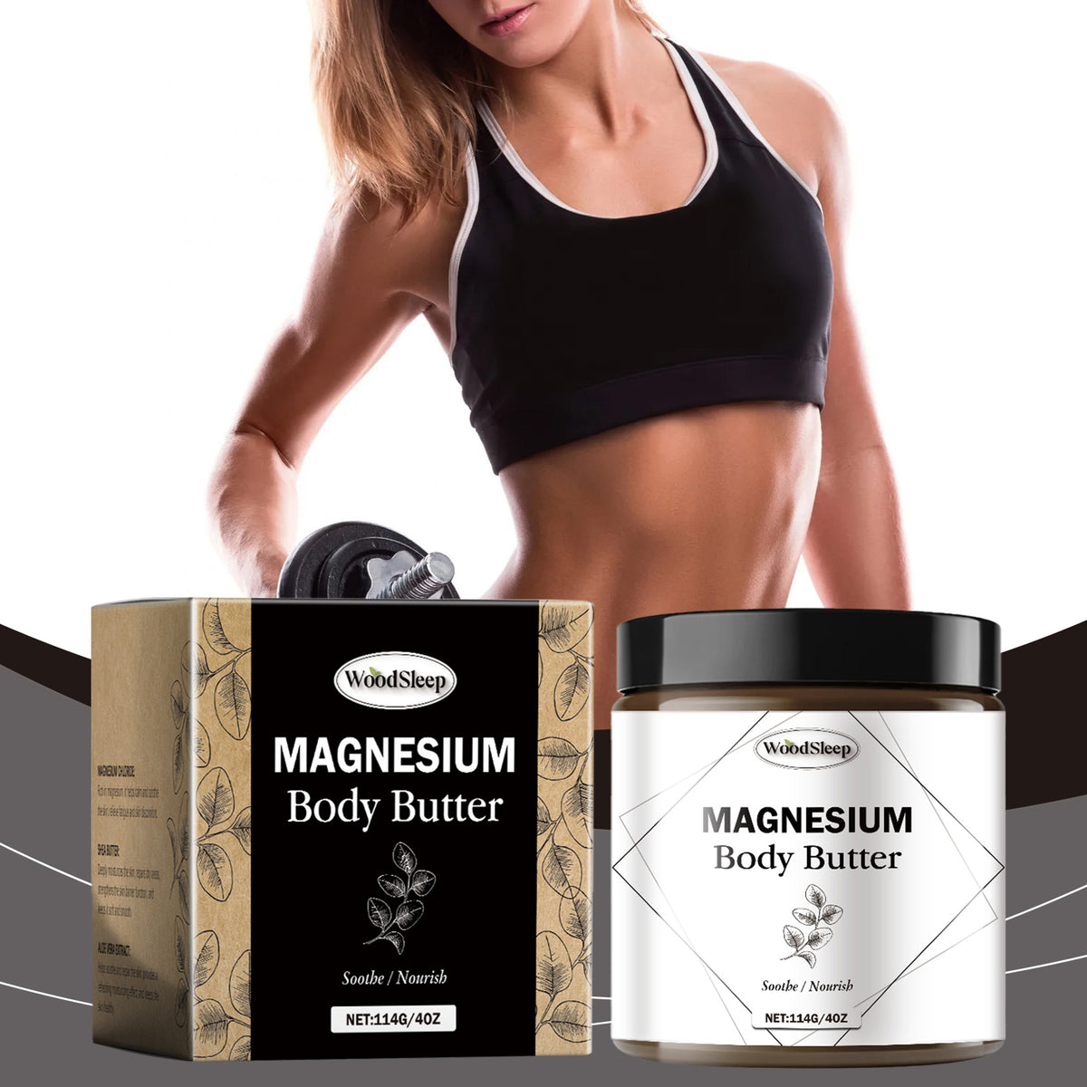 WoodSleep Magnesium Body Moisturizer – Shea Butter & Glycerin Formula