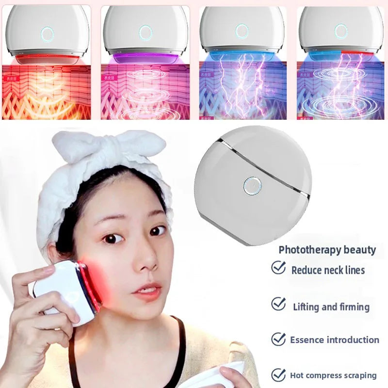 EMS Face Lift & Neck Beauty Device – 4-Mode LED Microcurrent Massager