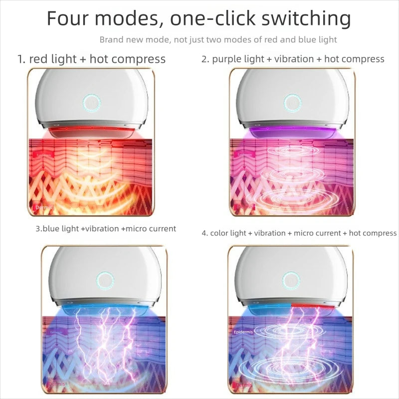 EMS Face Lift & Neck Beauty Device – 4-Mode LED Microcurrent Massager